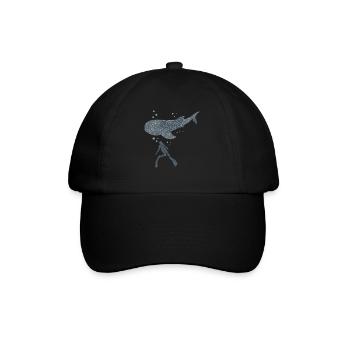 Walhai Freitaucher - Baseballkappe - Schwarz/Schwarz - Vorne