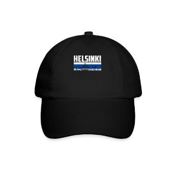 Helsinki Finnland - Baseballkappe - Schwarz/Schwarz - Vorne