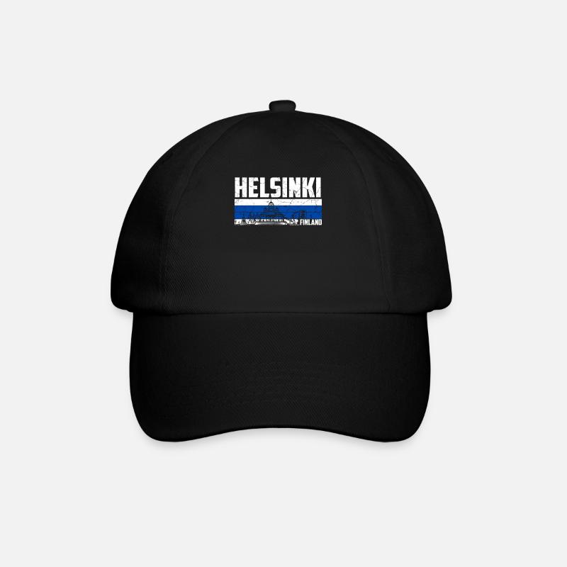Helsinki Finnland - Baseballkappe - Schwarz/Schwarz
