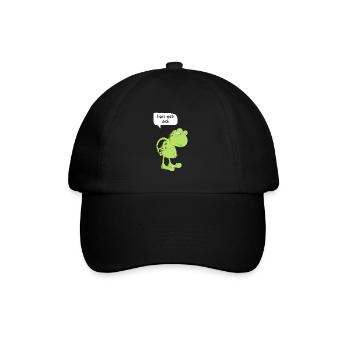 Lass mich doch Frosch Morgenmuffel Müde Kröte Frog - Baseballkappe - Schwarz/Schwarz - Vorne