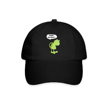 Frosch Kröte Quark Dein Ernst Lustiger Spruch Fun - Baseballkappe - Schwarz/Schwarz - Vorne