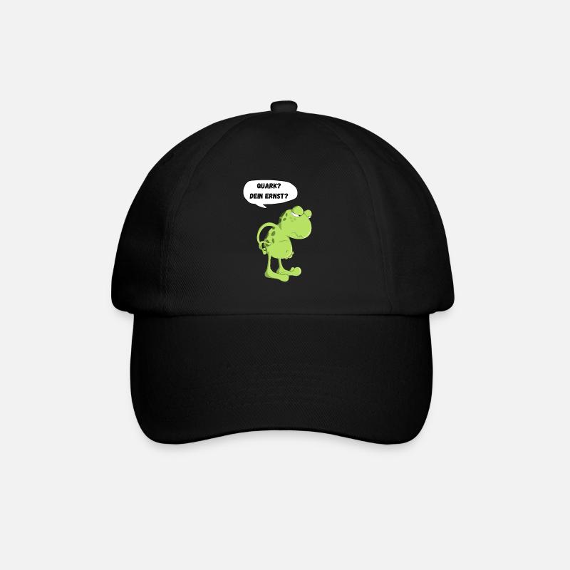 Frosch Kröte Quark Dein Ernst Lustiger Spruch Fun - Baseballkappe - Schwarz/Schwarz