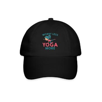 Yoga relieves worries saying - Baseball Cap - black/black - Front