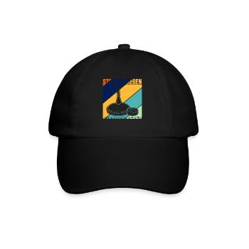Stockschießen - Retro Eisstock - Baseballkappe - Schwarz/Schwarz - Vorne