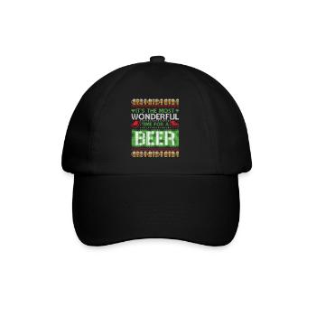 Christmas Beer Ugly Christmas Sweater - Baseball Cap - black/black - Front