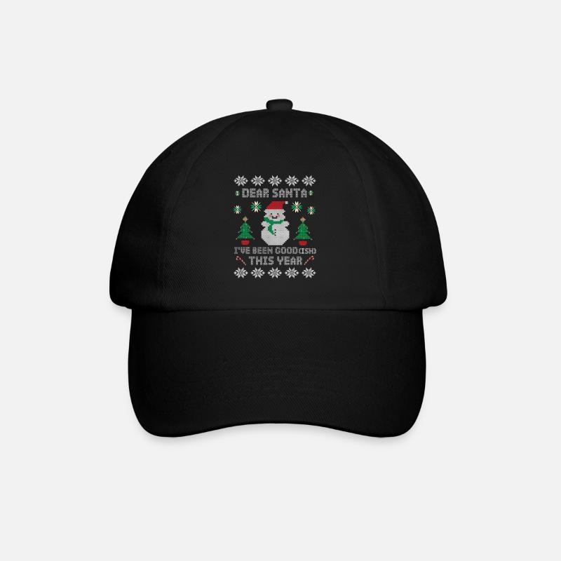 Weihnachten Artig Ugly Christmas Sweater - Baseballkappe - Schwarz/Schwarz