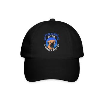 Cadeau de chien drôle de border terrier - Casquette classique - noir/noir - Devant