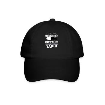 Tapir im Mensch Kostüm für Tapirfreunde - Baseballkappe - Schwarz/Schwarz - Vorne