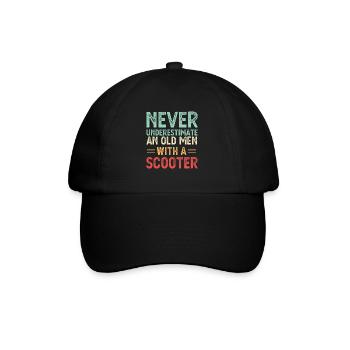 Never Underestimate An Old Man With A Scooter Gift - Baseball Cap - black/black - Front
