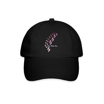 Hunde Design mit “ Never Walk Alone “ Hunde Motiv - Baseballkappe - Schwarz/Schwarz - Vorne