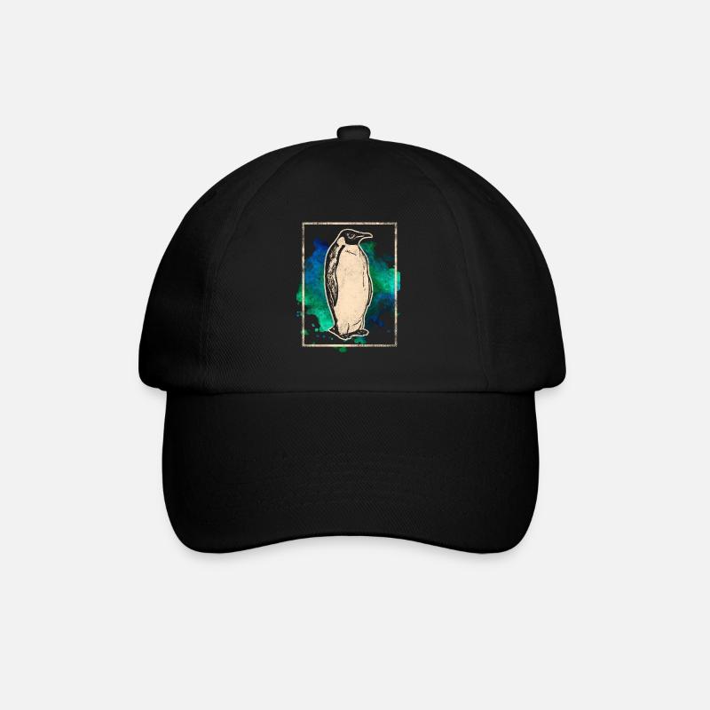 Pinguin - Baseballkappe - Schwarz/Schwarz