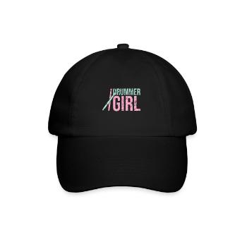 Drummer girl drums - Baseball Cap - black/black - Front