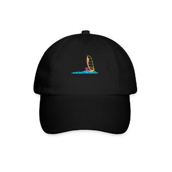 Windsurfing windsurfer gift idea surfboard - Baseball Cap - black/black - Front