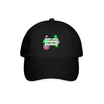 Happy make every moment perfekt - Baseballkappe - Schwarz/Schwarz - Vorne