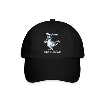 maritime Möwe norddeutsch Sprüche Geschenk - Baseballkappe - Schwarz/Schwarz - Vorne