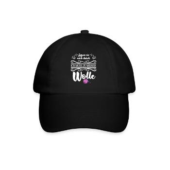 Stricken Wolle Strickerin Spruch lustig - Baseballkappe - Schwarz/Schwarz - Vorne
