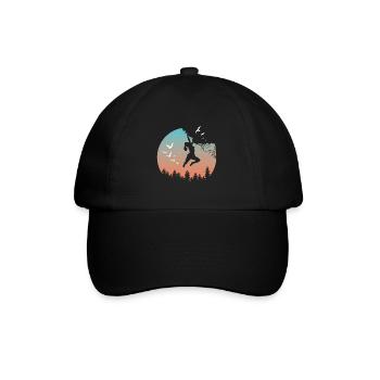 Climbing Silhouette Mountaineer Sunset Nature - Baseball Cap - black/black - Front