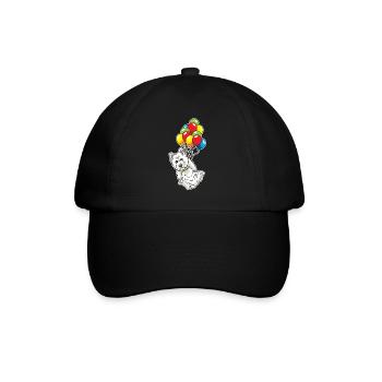 West Highland White Terrier avec ballons Westie - Casquette classique - noir/noir - Devant