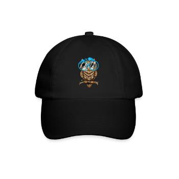 Eule ich mag halt Eulen Nerd Brille Crazy Owl Lady - Baseballkappe - Schwarz/Schwarz - Vorne