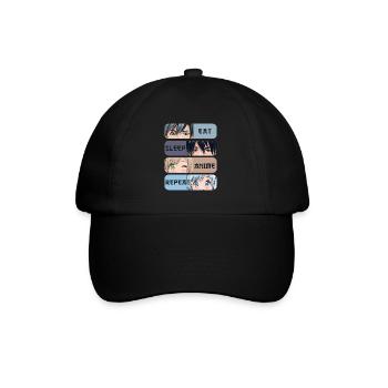 Eat Sleep Anime Repeat - Casquette classique - noir/noir - Devant