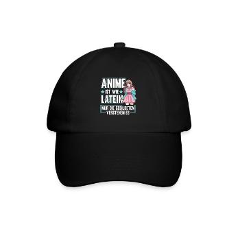 Anime ist wie Latein Otaku Manga - Baseballkappe - Schwarz/Schwarz - Vorne