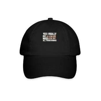 Funny Reading Book Book Bookshelf Reader Gift - Baseball Cap - black/black - Front