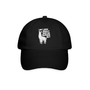 Lustiges Lama Alpaka Allpaka Spruch Geschenk - Baseballkappe - Schwarz/Schwarz - Vorne