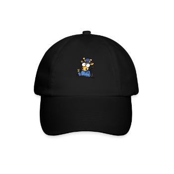 Giraffe with Cap Peace - Baseball Cap - black/black - Front