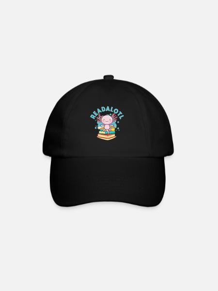 Axolotl Readalotl Books - Baseball Cap - black/black