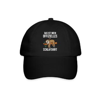 Schlafshirt Schlafshirt Schlafanzug Geschenk - Baseballkappe - Schwarz/Schwarz - Vorne