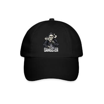 Gangster skeleton t-shirt gift - Baseball Cap - black/black - Front