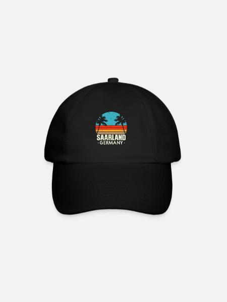 Saarland Retro Vintage Design - Baseballkappe - Schwarz/Schwarz