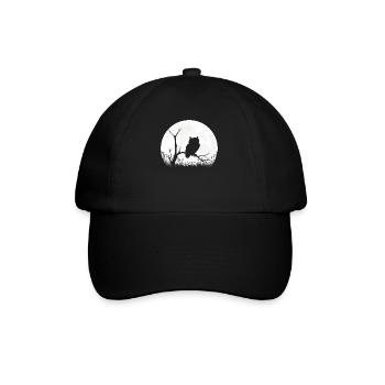 Hibou lune chemise-lit cadeau - Casquette classique - noir/noir - Devant