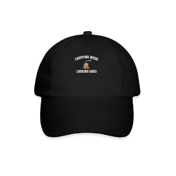 Holz hacken, Holzfäller holzeinbaumen - Baseballkappe - Schwarz/Schwarz - Vorne