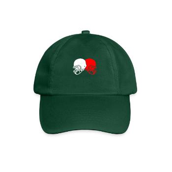 Casque de football américain rouge et blanc - Casquette classique - vert bouteille - Devant