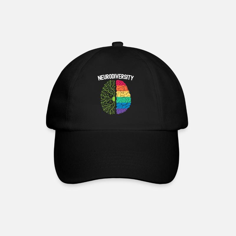 Neurodiversität Regenbogen Autismus Bewusstsein ASD ADHS - Baseballkappe - Schwarz/Schwarz