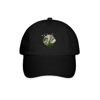 Totenkopf Skull, Yin und Yang Skull, Yin-Yang - Baseballkappe - Schwarz/Schwarz - Vorne