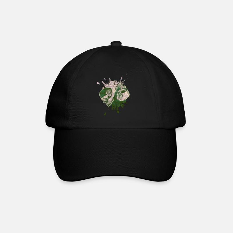 Totenkopf Skull, Yin und Yang Skull, Yin-Yang - Baseballkappe - Schwarz/Schwarz