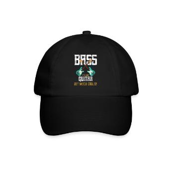 Bass Gitarrist Bassist Bass Spieler - Baseballkappe - Schwarz/Schwarz - Vorne