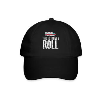 So rolle ich Ambulanz - Baseballkappe - Schwarz/Schwarz - Vorne