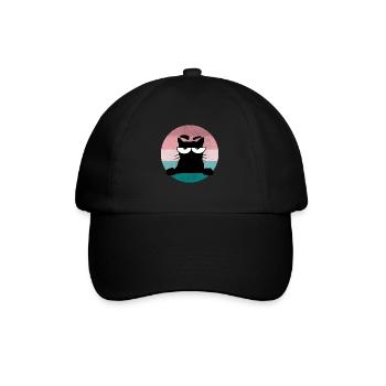 Motif du chat Pas de bouc de muffins du matin - Casquette classique - noir/noir - Devant