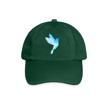 Colibri blanc bleu oiseau faible vol exotique - Casquette classique - vert bouteille - Devant