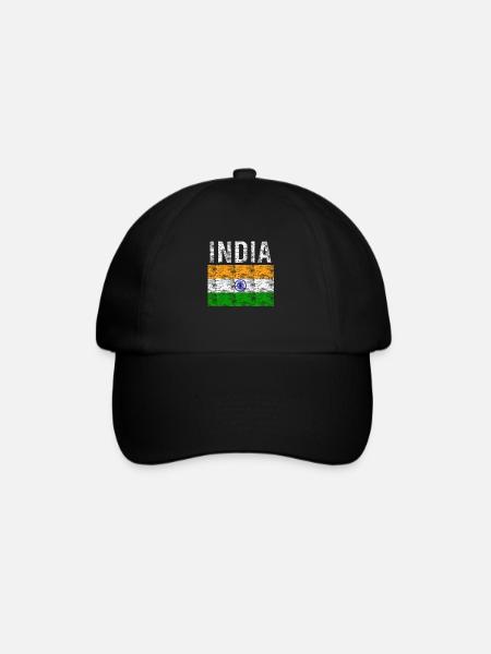 India Flag Vintage - Baseball Cap - black/black