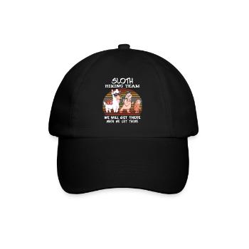 Sloth Hiking Team - Faultier Lama Wandern - Baseballkappe - Schwarz/Schwarz - Vorne