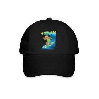 Summer feeling Californian shaka bear surfs the - Baseballkappe - Schwarz/Schwarz - Vorne