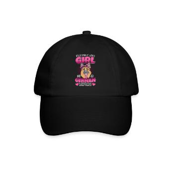 Une fille et son chiot allemand de maman de crabot de berger - Casquette classique - noir/noir - Devant