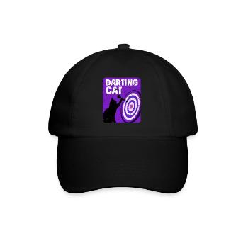 Dartspieler Katze - Baseballkappe - Schwarz/Schwarz - Vorne