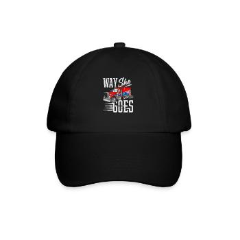 Way she goes. Truck with the American flag. - Baseball Cap - black/black - Front