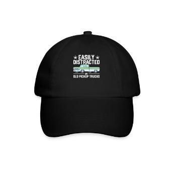 Easily distractable by old pickup trucks vintage cars - Baseball Cap - black/black - Front