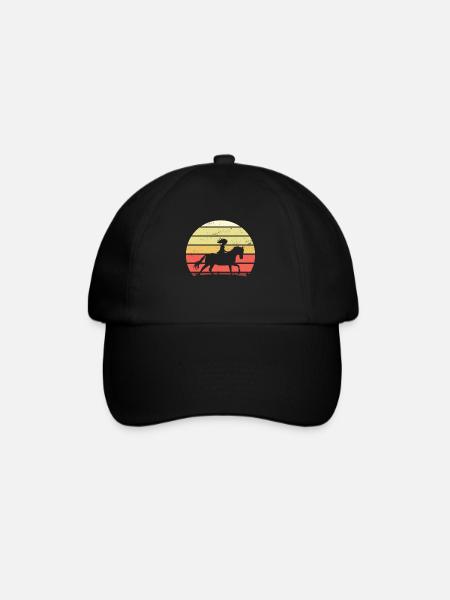 Retro Mädchen Pferd - Baseballkappe - Schwarz/Schwarz